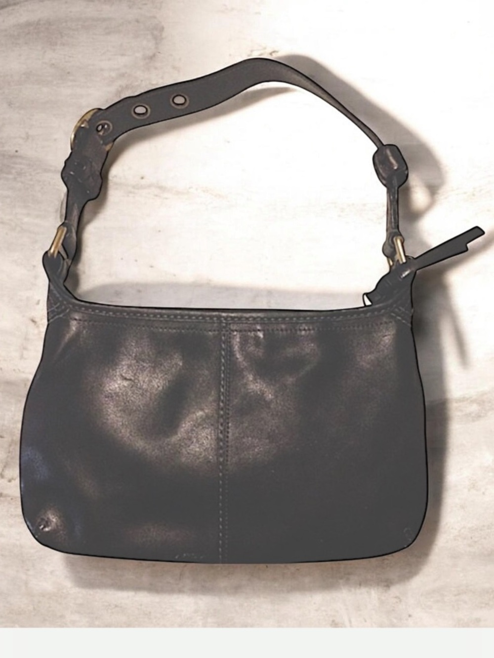 Coach Black Genuine Leather Shoulder Bag